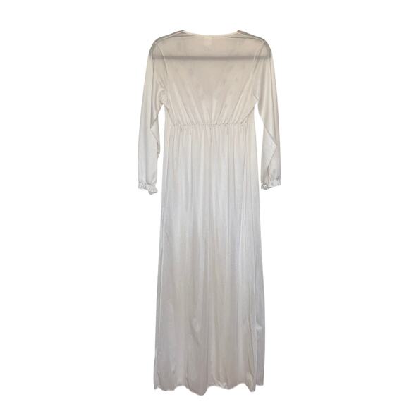 Vintage Cottage Prairie Maxi length Gown Slip Nightie Robe Embroidered Flower M - Picture 2 of 13
